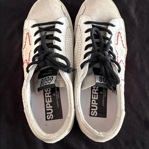 Golden Goose Stitched Red Heart / Star Superstar Size 35 - Picture 12 of 14